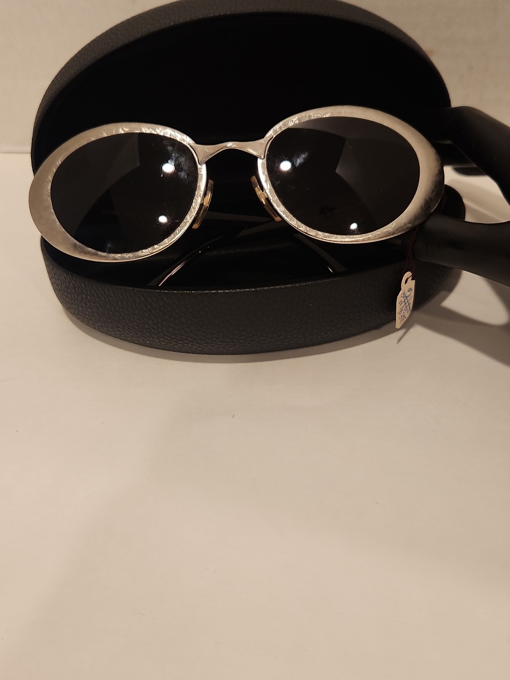 Fendi Vintage Chick Silver Oval Women's Sunglasses with Brown Lenses.